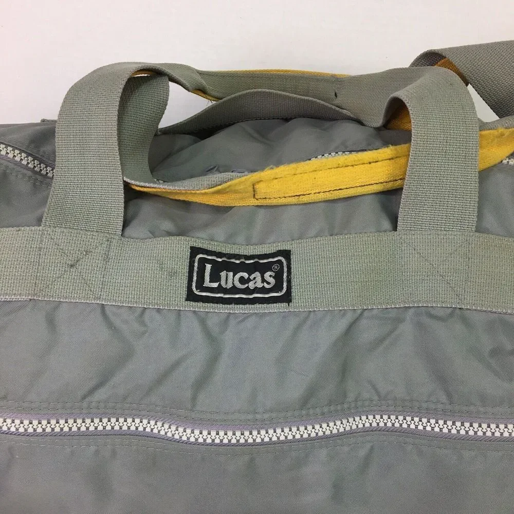 Lucas Duffel Travel Bag‎ Carry On Weekend Lightweight Nylon 24x12x12 Gray